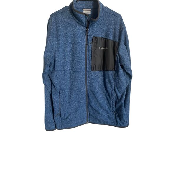 Columbia Mens Blue Full Zip Fleece Jacket Size Large - Picture 1 of 14